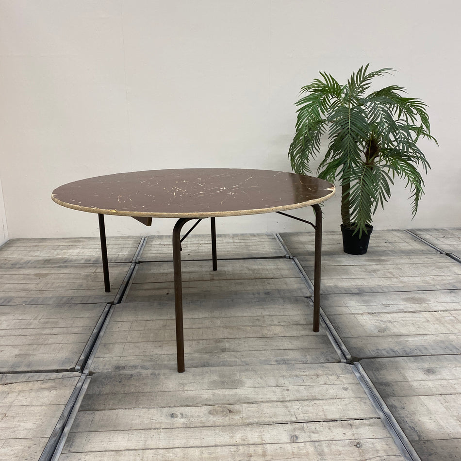 Klapptisch rund braun Holz Metall 148cm Tisch gebraucht