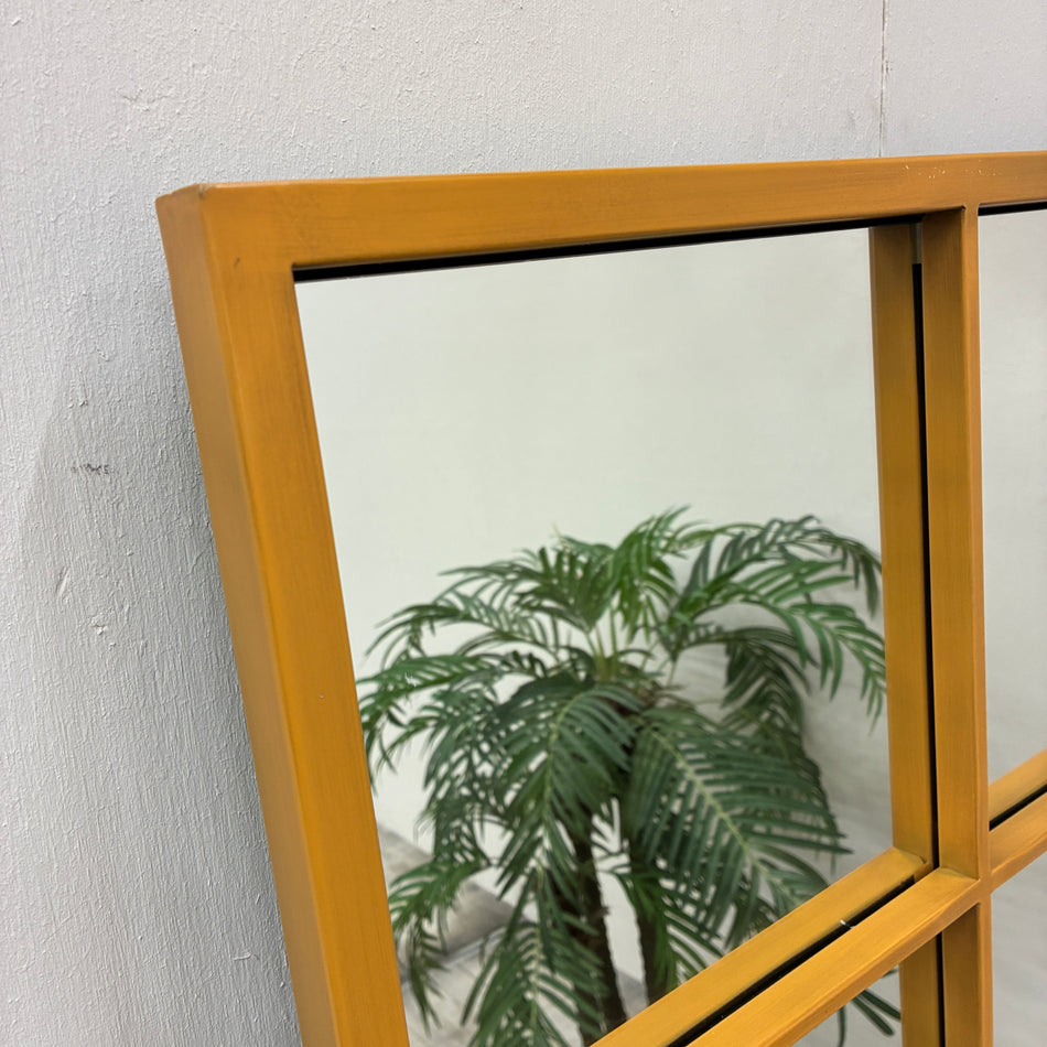 Wandspiegel Gold Metall Sprossenfenster-Optik Deko Spiegel Gebraucht