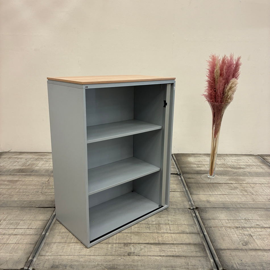 VS Querrollladenschrank ohne Schloss Grau Aktenschrank Büro Schrank Gebraucht