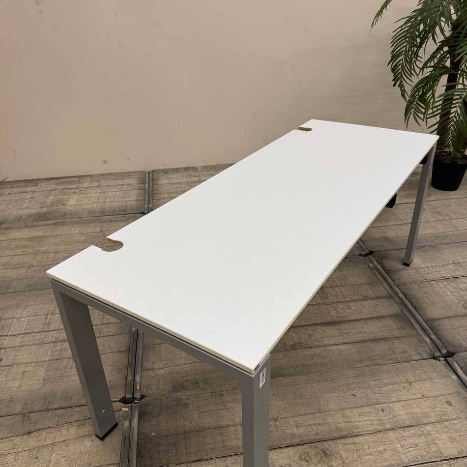 Vario ICON Schreibtisch 160x60 Weiß Silber Tisch Gebraucht