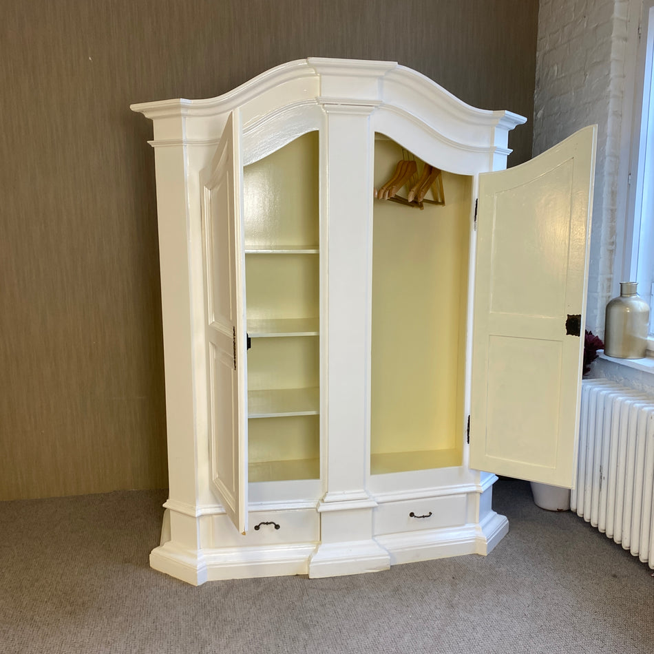 Weißer Landhaus Kleiderschrank mit Schubladen & Einlegeböden – Massivholz Stil – viel Stauraum – Schrank gebraucht