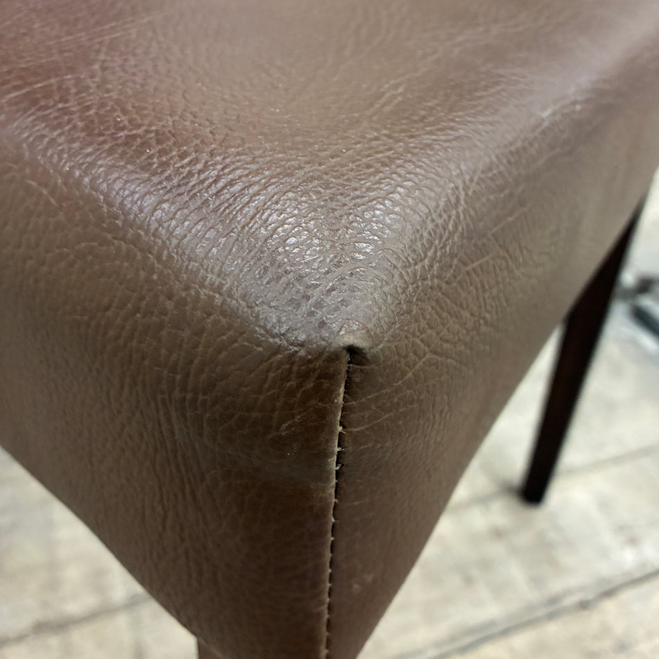 Esszimmerstuhl Braun Kunstleder Gepolstert Stuhl Gebraucht
