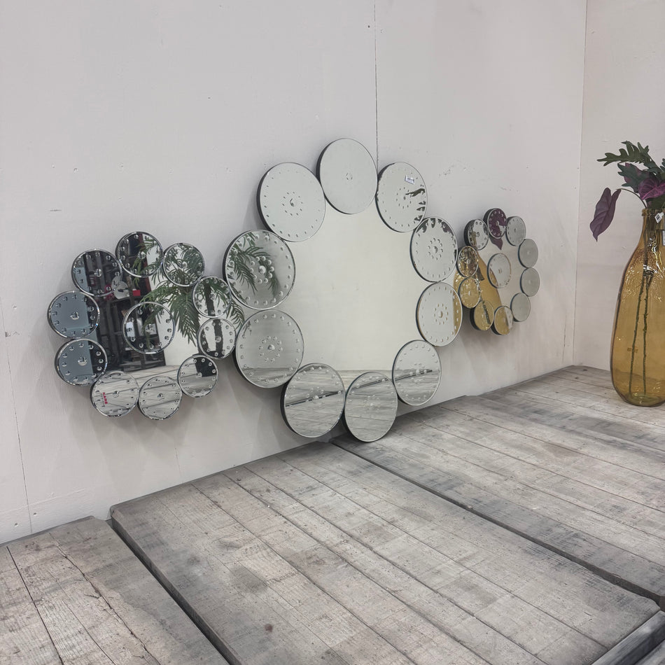 Kare Design Ice Flower Spiegel Wandspiegel Blumen-Optik Silber Gebraucht