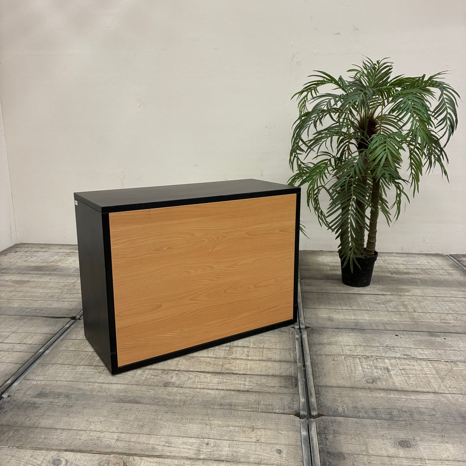Büro Regal Sideboard Schwarz Holz Mit 6 Fächern Regal Gebraucht