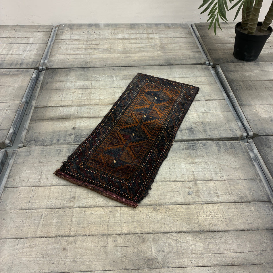 Orientalischer Teppich Vintage 42x97 Gemustert Gebetsteppich