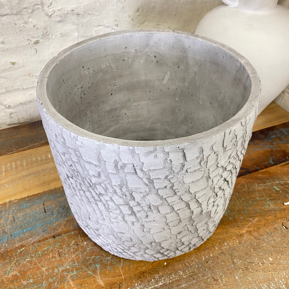 Blumentopf Arica Zylinder grau Zement 22cm