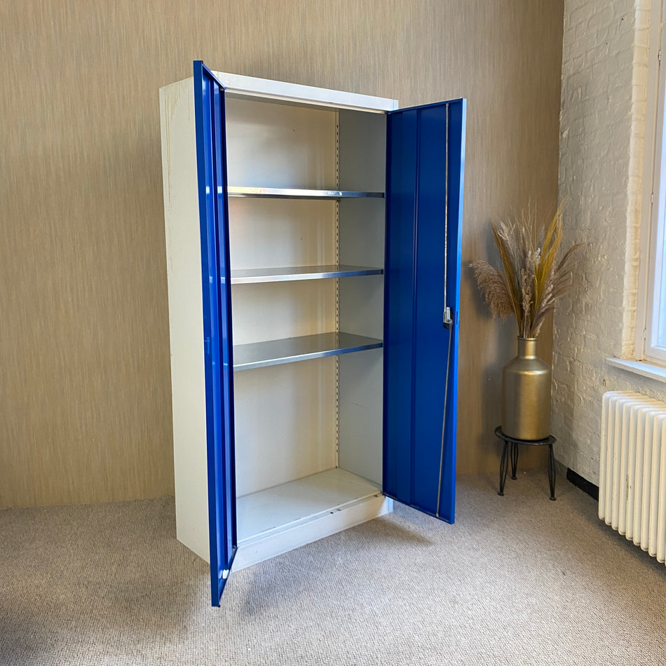 Aktenschrank gebraucht silbern blau Schrank Office Büro Schrank