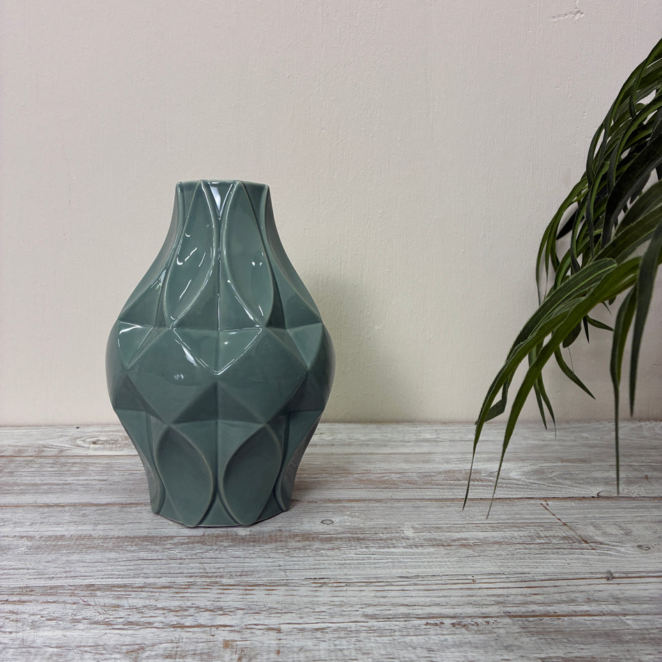 Tettau Atelier Grün uni Vase Porzellan Deko