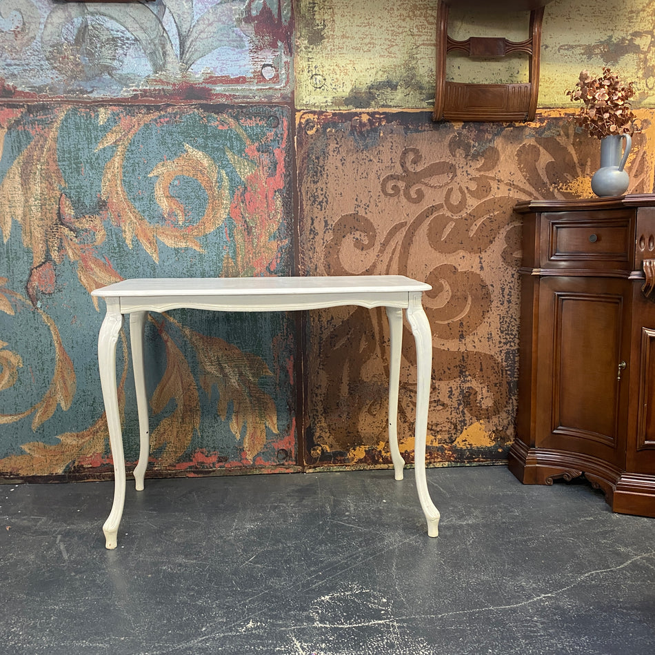 Weißer Konsolentisch im Barock-Stil – geschwungene Beine – Tisch gebraucht
