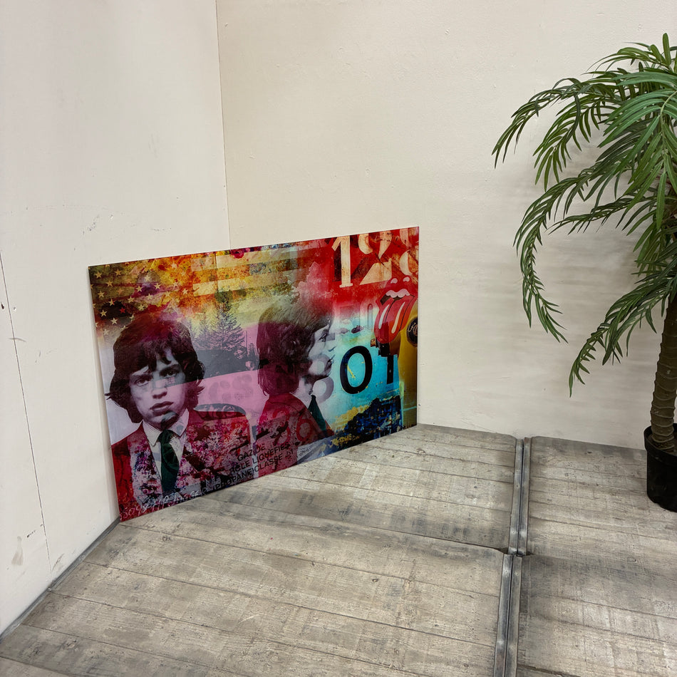 Modernes Glasbild Pop Art Rolling Stones Acrylglas Wandbild Gebraucht