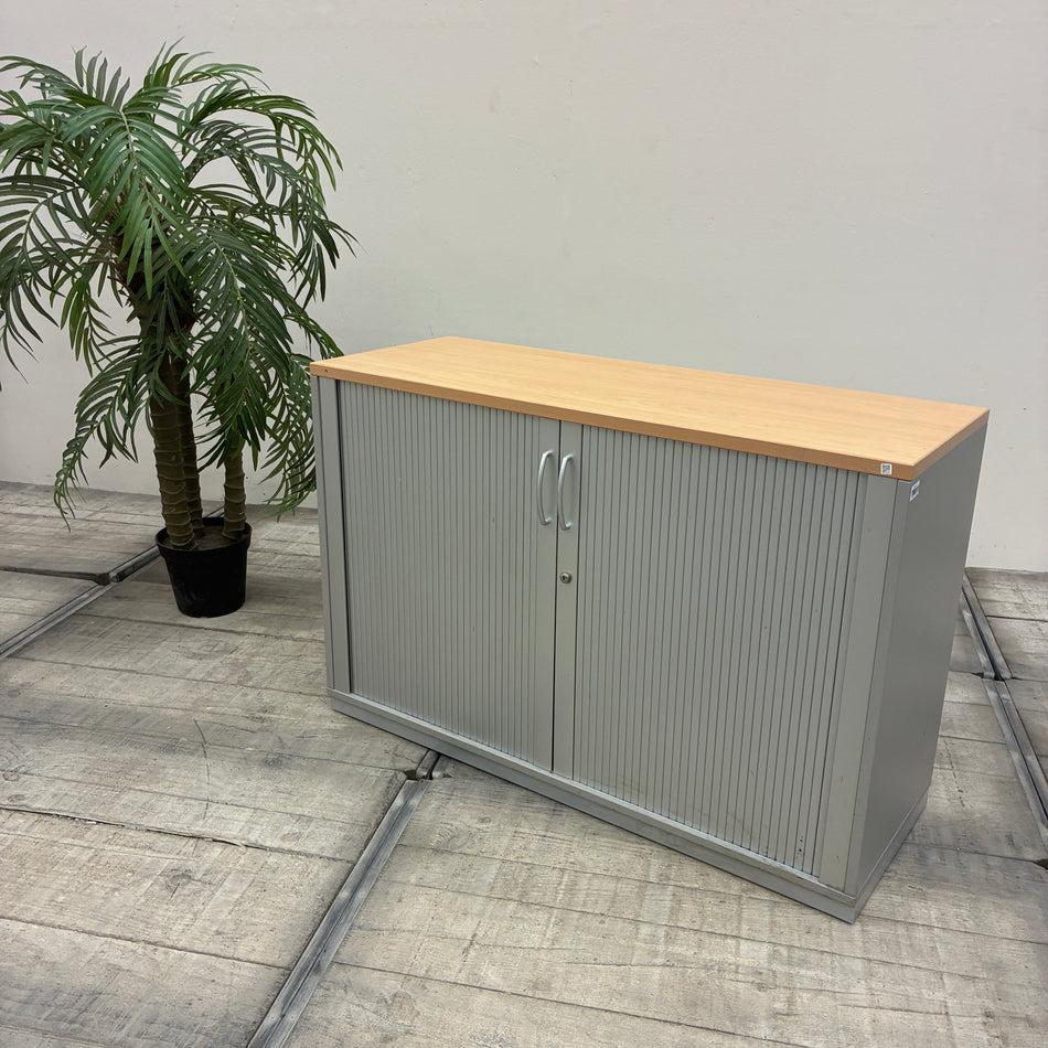 Sideboard 160x80 Querrollladenschrank Aktenschrank Grau Buche Abdeckung Büro Schrank Gebraucht