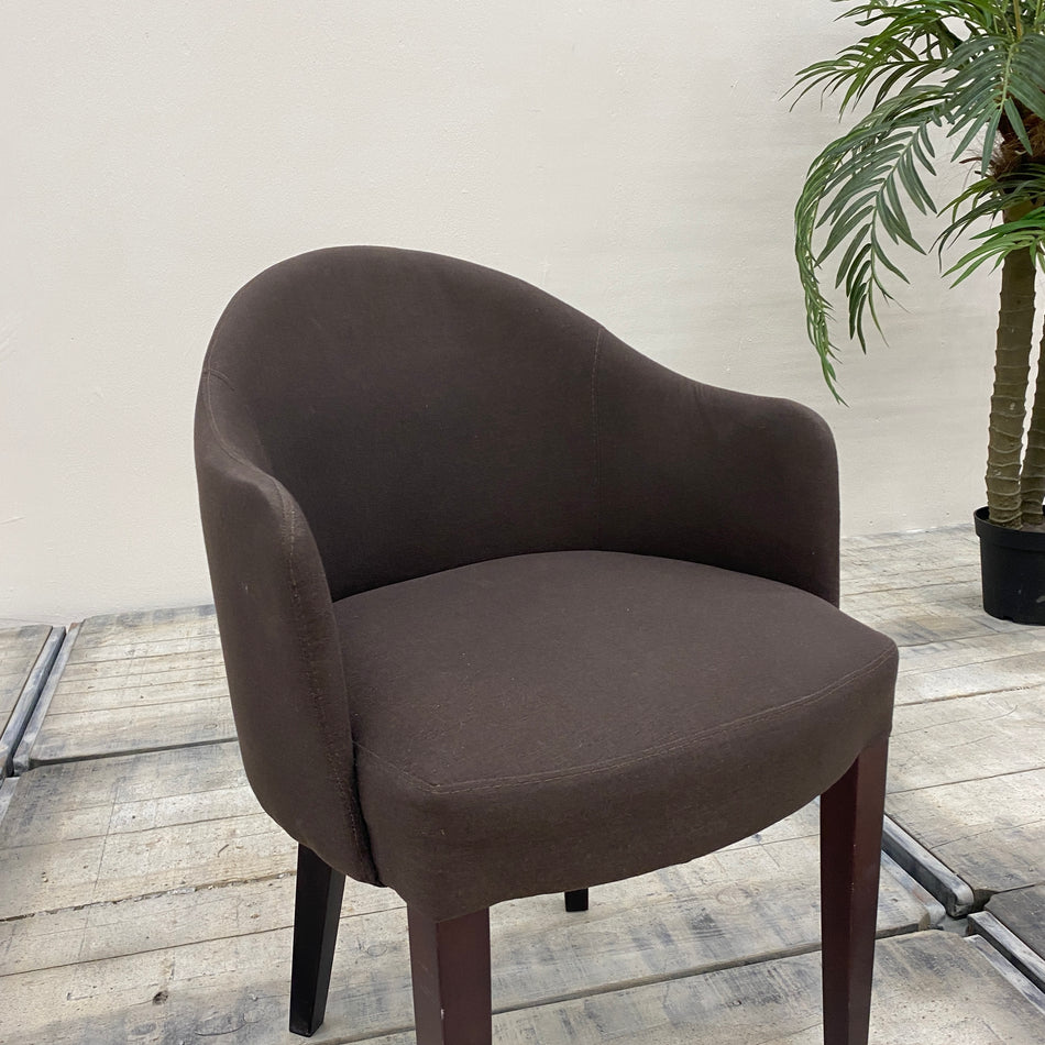 Loungesessel Braun Stoff Holzbeine Sessel Stuhl Gebraucht
