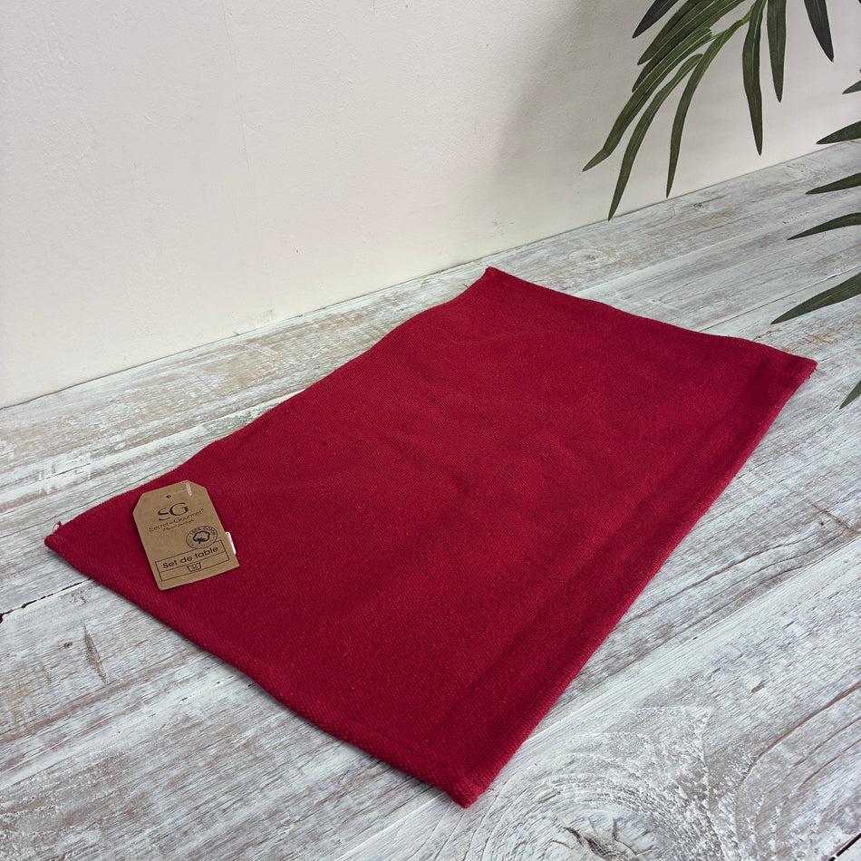 Platzdeckchen Baumwolle rot 45x30 Neuware Deko Textilien