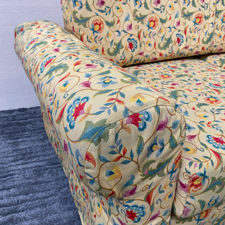 2-Sitzer Sofa mit abnehmbarem Blumen-Hussenbezug – Vintage Stoffsofa – gebraucht