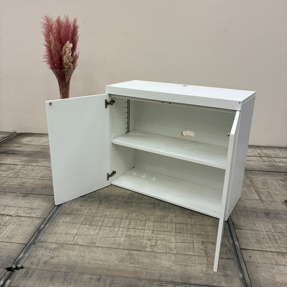 Werner Works Schrank 100x85 Technikschrank Druckerschrank Weiß Sideboard Gebraucht