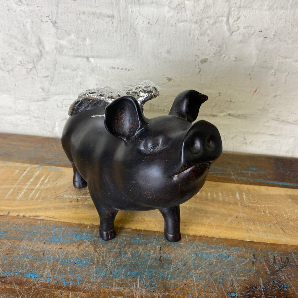 Spardose Rockstar Pig Schwarz Deko