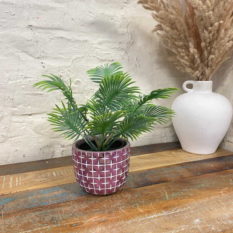 Hanoi Blumentopf lila Keramik 12cm Übertopf