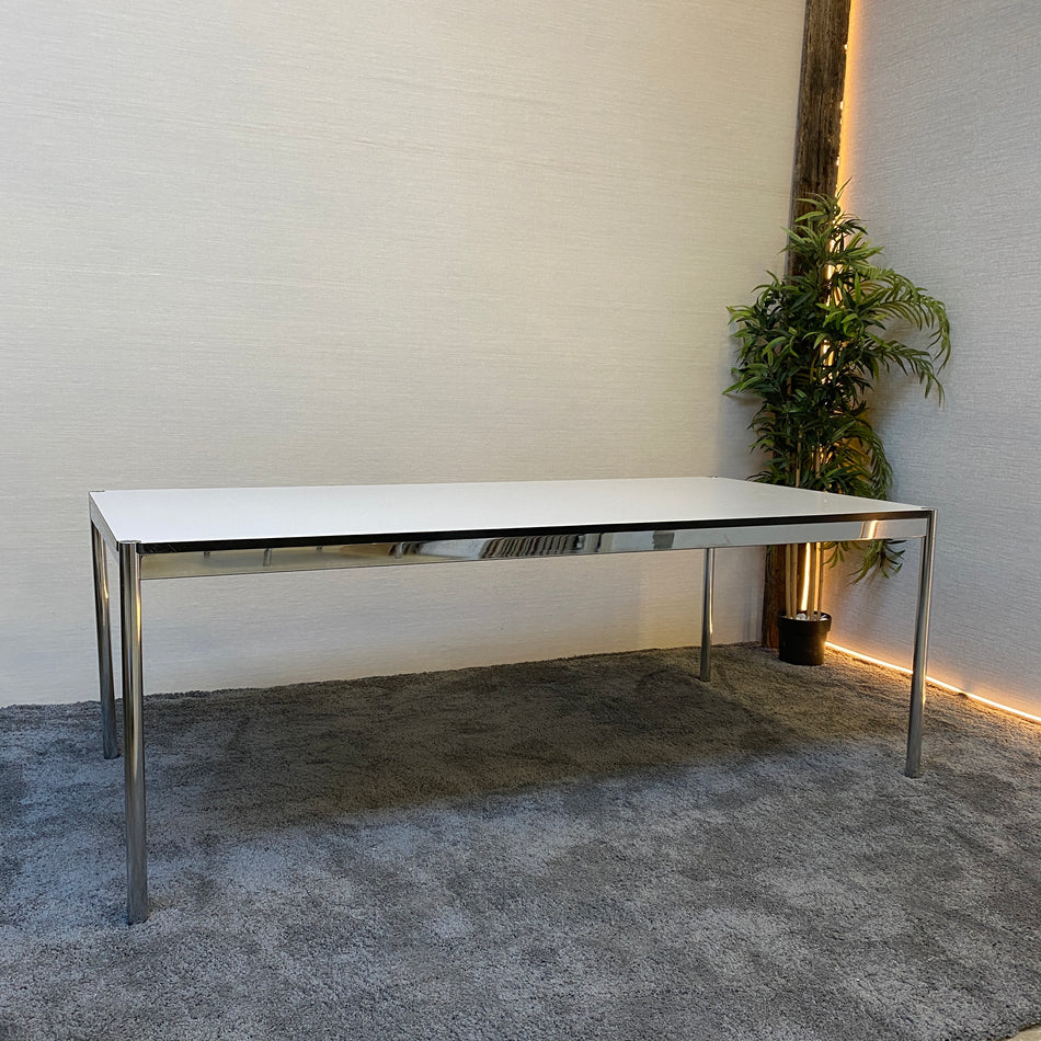 USM Haller Schreibtisch gebraucht Chrom Holz weiß Tisch 200x100