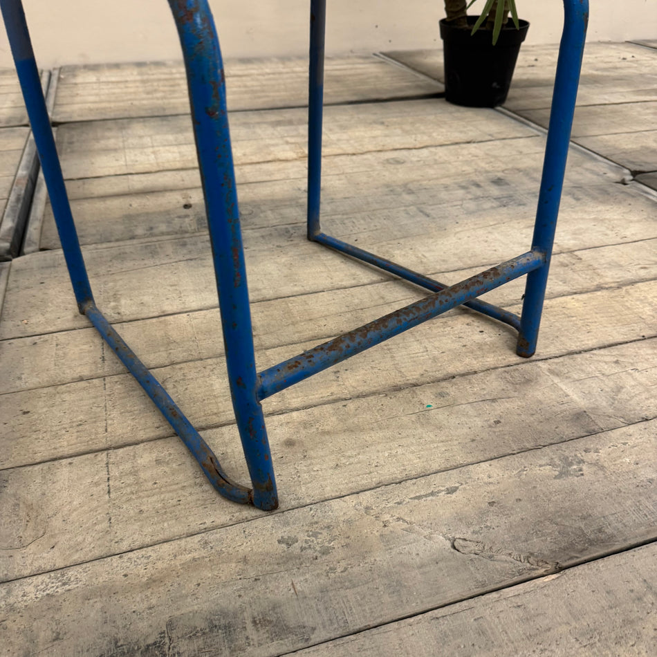Vintage Stuhl Blau Metall Industrial Shabby Chic Gebraucht