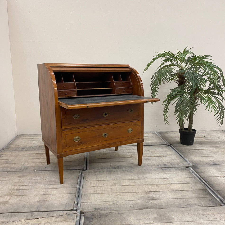 Biedermeier Rollbüro braun Nadelholz Mahagoni Sekretär Schrank Gebraucht