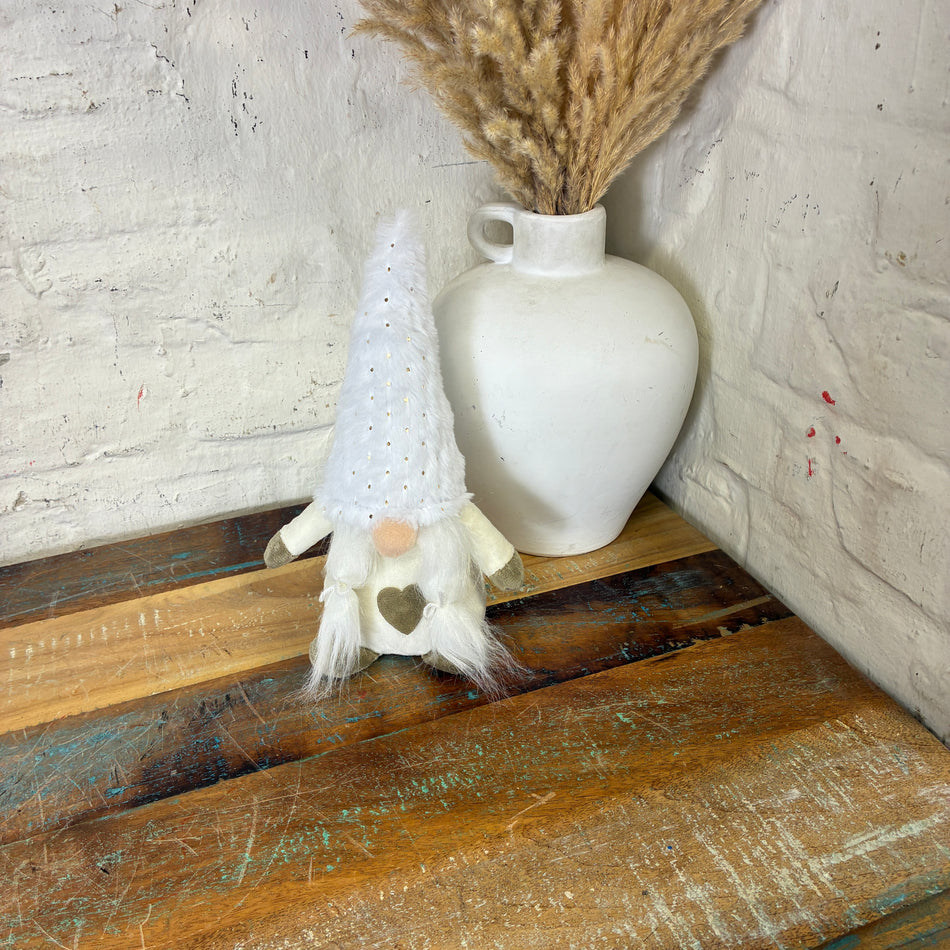 Deko Wichtel Weihnachten weiß/creme Stoff Typ A 25cm