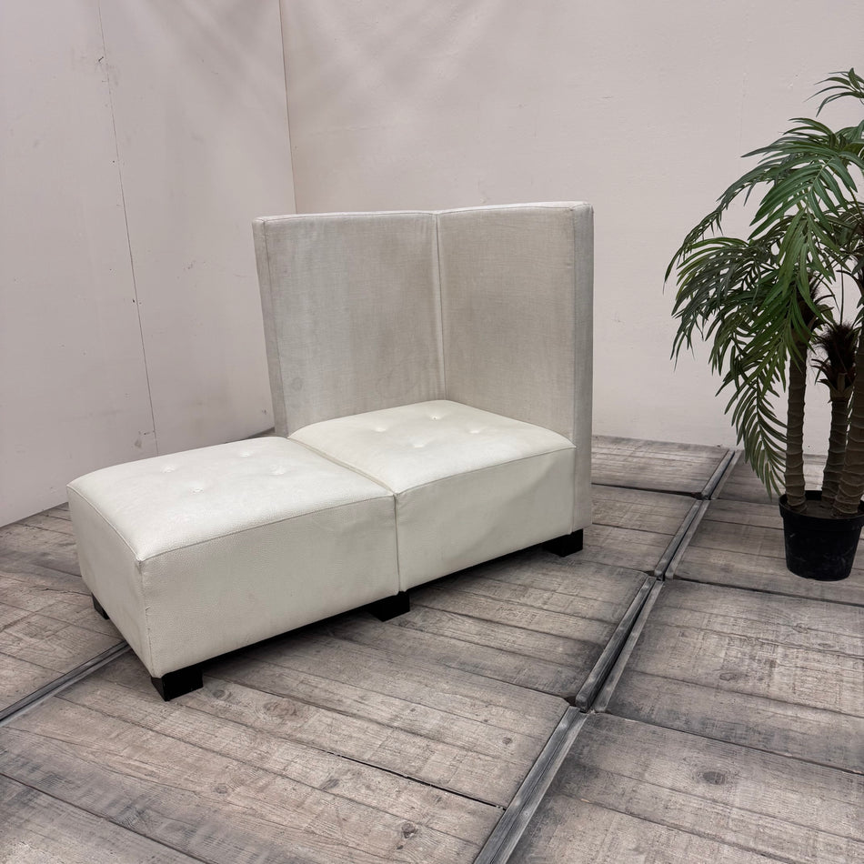 Ecksofa Modul Weiß Creme Kunstleder Stoff Lounge-Sitzmöbel Sofa Gebraucht