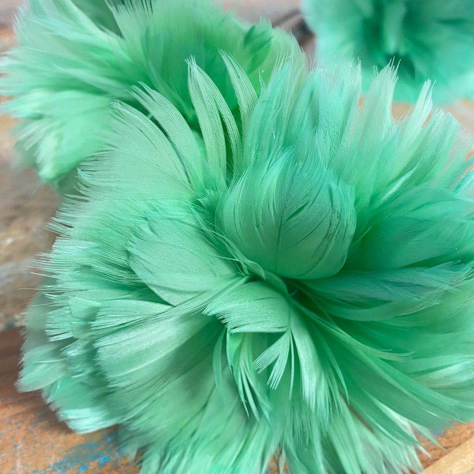 Künstlicher Zweig Federblumen grün 85cm