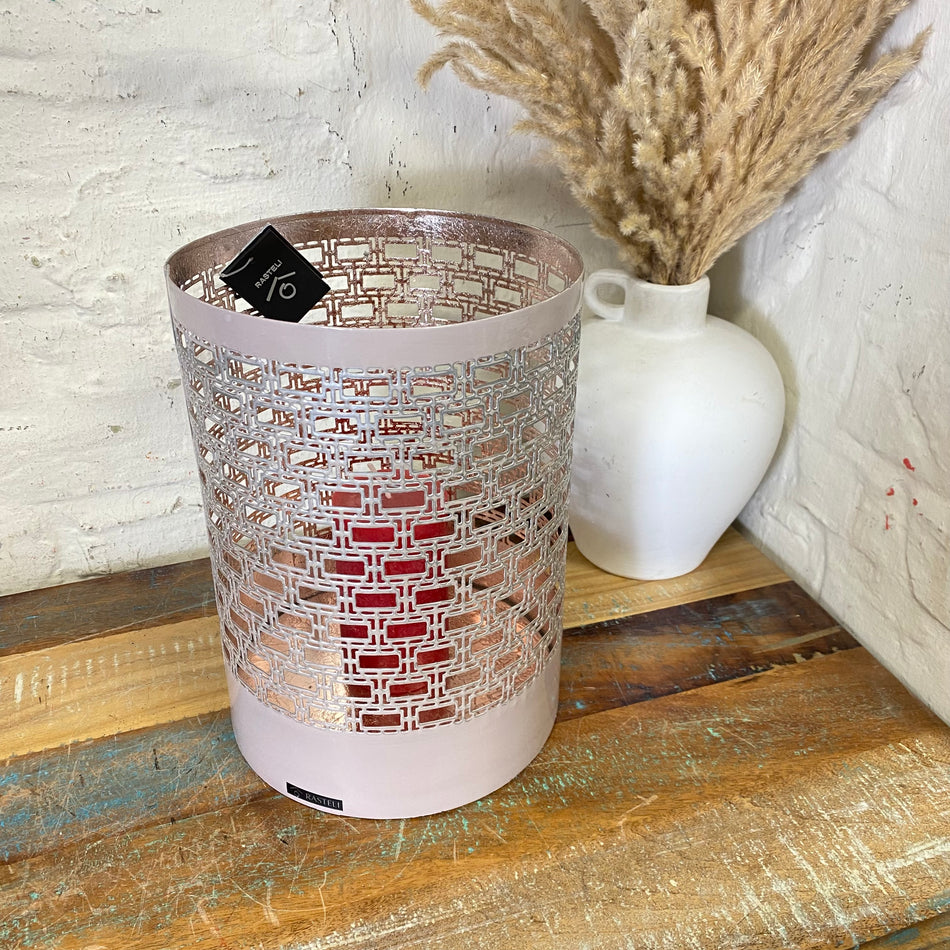 Rastelli Windlicht rosa Metall 28cm