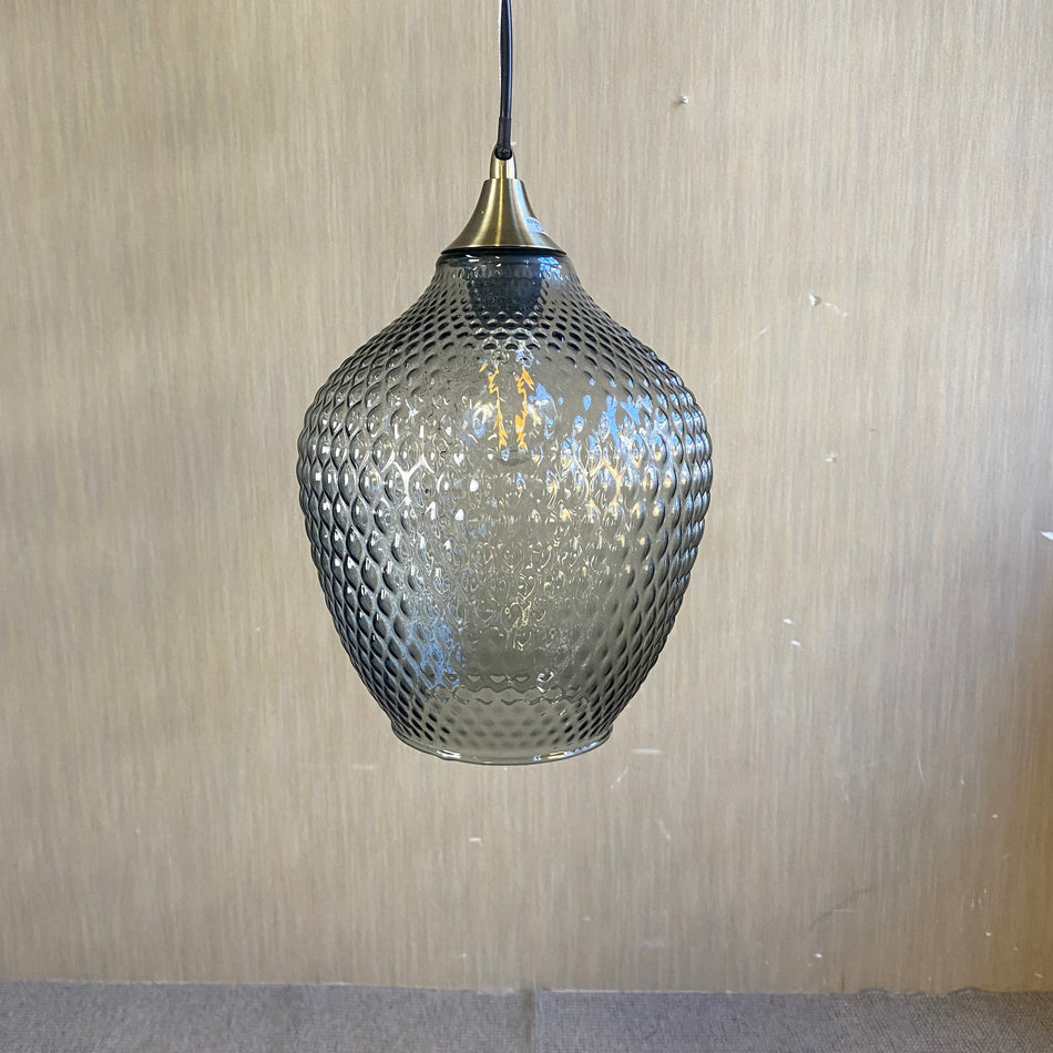 Hängelampe Glas Rauchglas Deckenlampe Lampe gebraucht