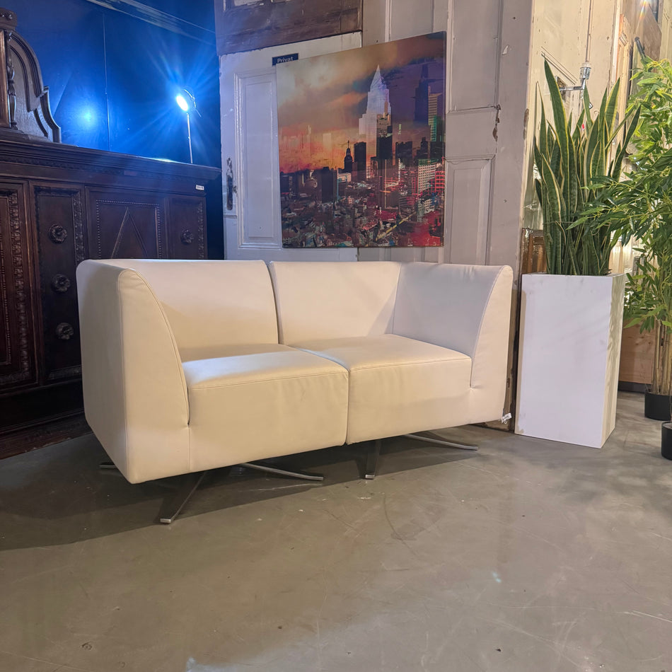 Walter Knoll Sessel Weiß Leder Designer Loungesessel Gebraucht