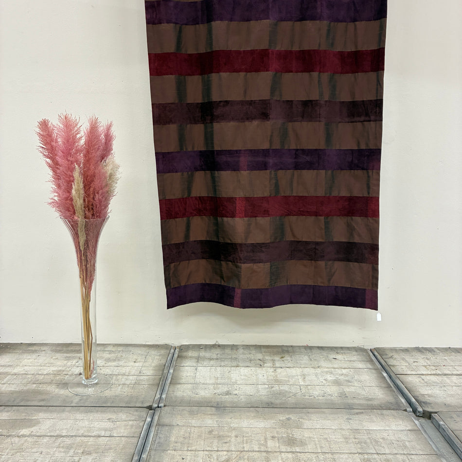 Gardine Rot Braun Lila Gestreift 130x250 Verdunkler Vorhang Gebraucht
