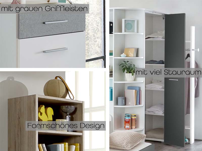 Joker 397 Kommode Weiß / Lichtgrau