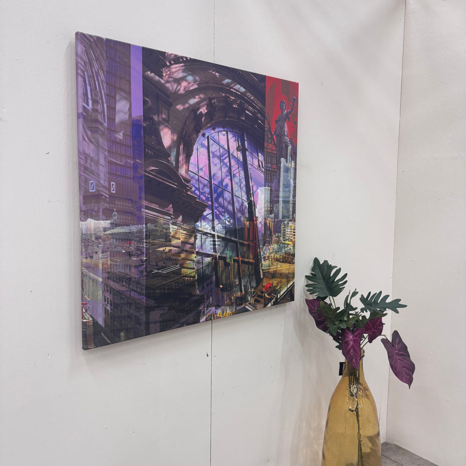 Wandbild 90x90 - Frankfurt Stadtfenster- Fotodruck auf Leinwand Gebraucht