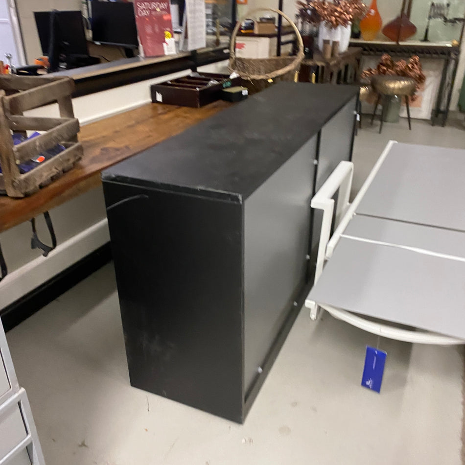 Nowy Styl E10 Aktenschrank mit Schiebetüren Schwarz/Weiß 160 cm Büro Stauraum gebraucht