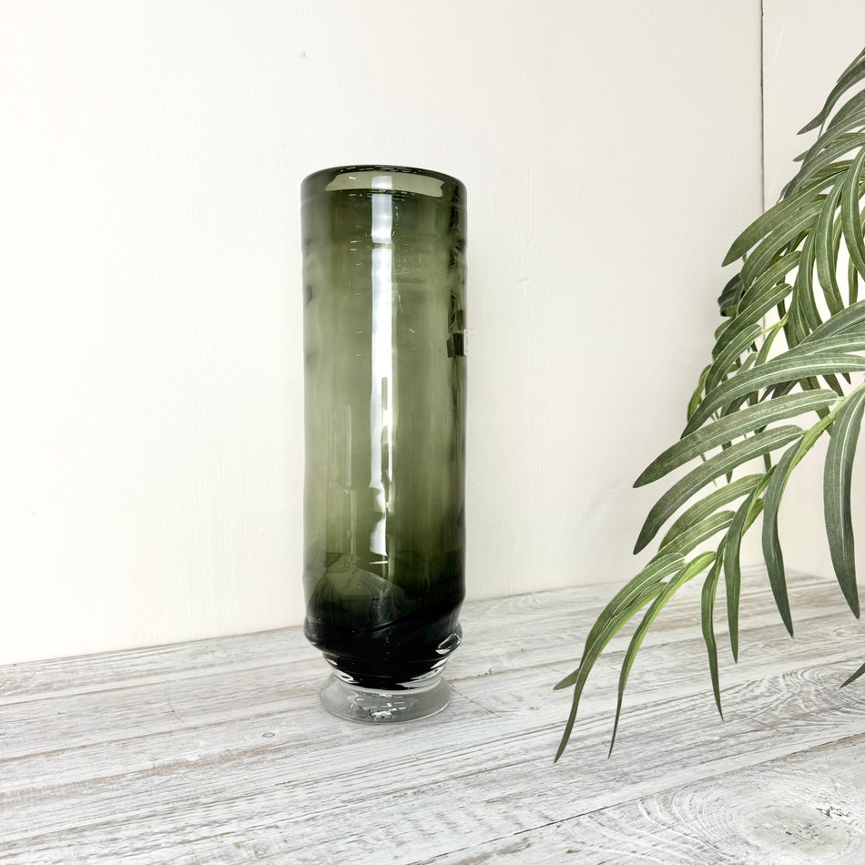 PTMD Diana Glasvase Hoch Zylindervase Dunkelgrün Vase