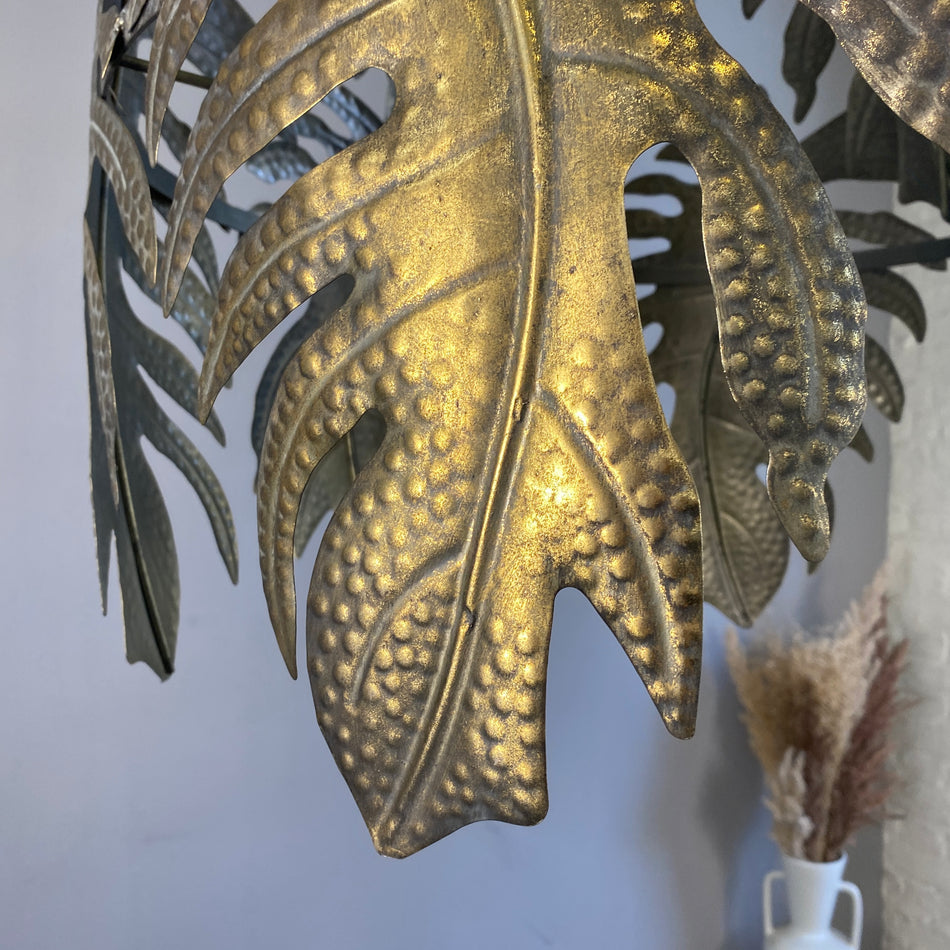 Countryfield Firenze Deckenlampe golden Metall Palmen Tropical Lampe 70cm