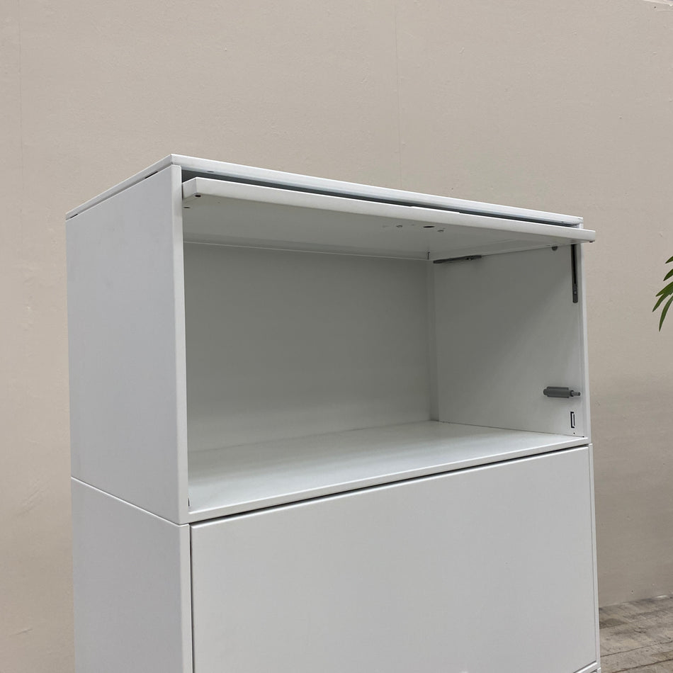 Modulregal Weiß Metall 3 Fächer Schrank Büro Gebraucht