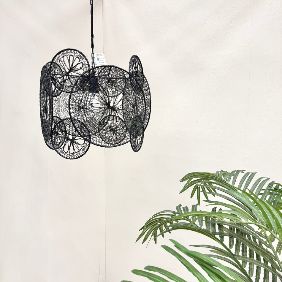 PTMD Desh Lampe schwarz Metall Deckenlampe 40cm