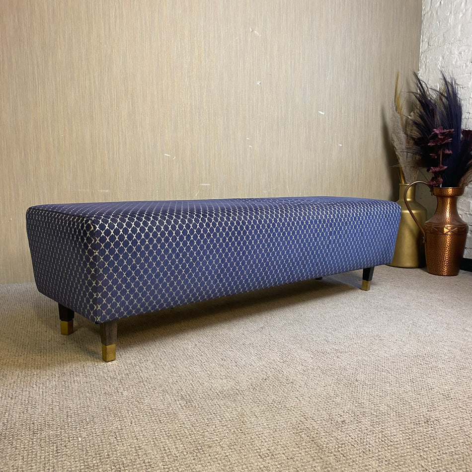 Luxus Sitzbank blau Bettbank Atlantic Hotel Hamburg 160cm aufklappbar
