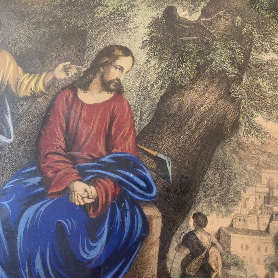 Jesu weint über Jerusalem Kunstdruck Wandbild Holzrahmen