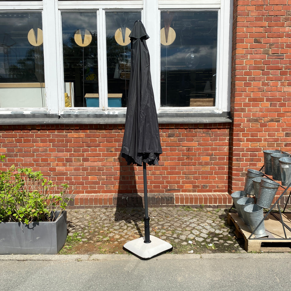 Sonnenschirm grau Polyester Metall 300cm Kurbel