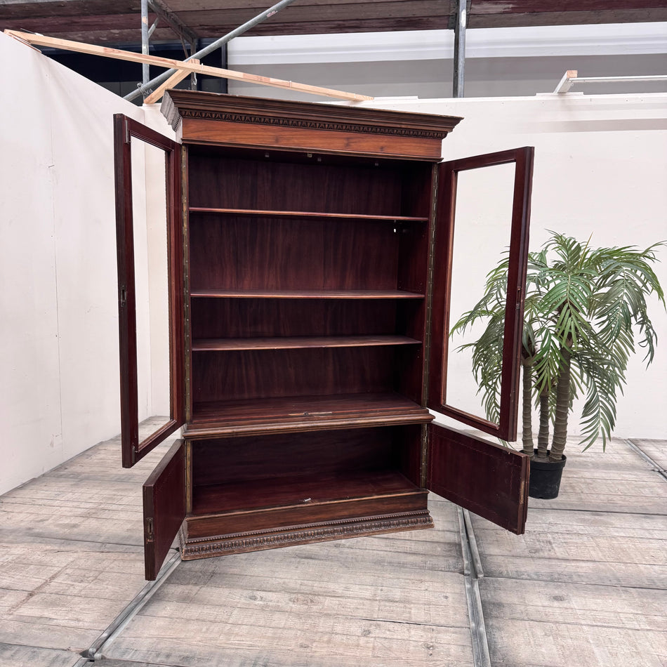 Vintage Bücherschrank Holz Mahagoni Antiker Schrank Gebraucht