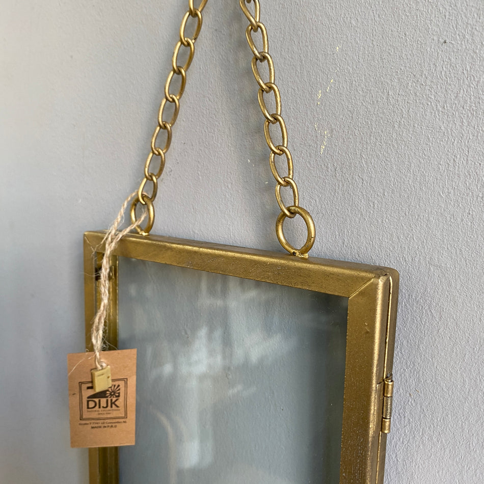Hängender Fotorahmen golden Metall Bilderrahmen 15x19 Deko