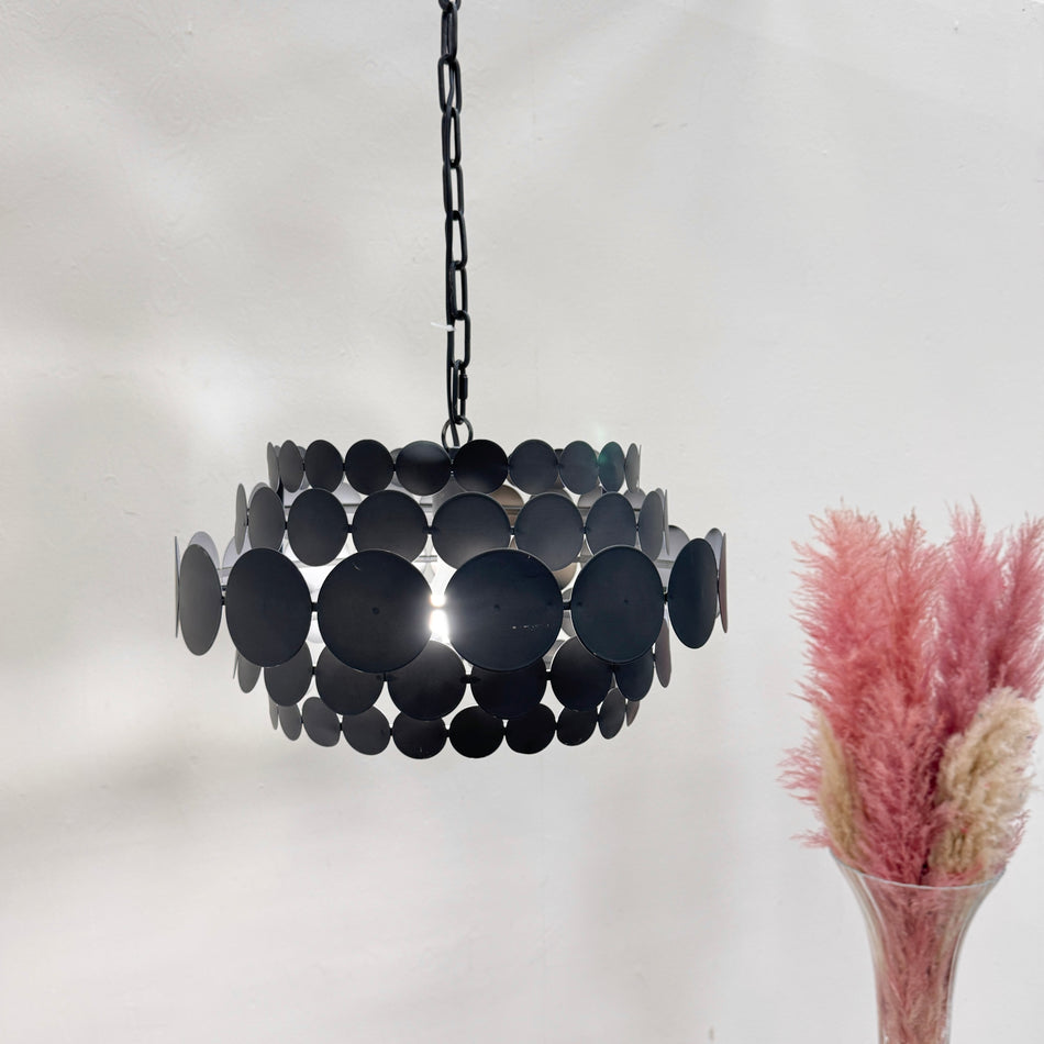 PTMD Viviane Schwarz Metall Scheiben Retro Deckenlampe Lampe