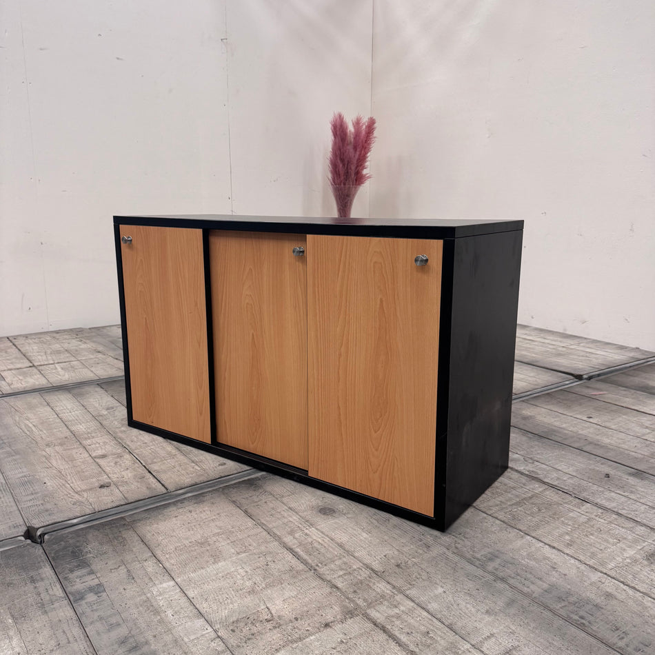 Sideboard Buche Holz Schiebetüren Büro Schrank Gebraucht