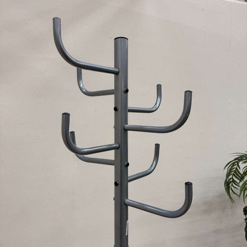 Standgarderobe Garderobenständer Metall Silber Schwarz Marmoriert Schirmhalter Gebraucht