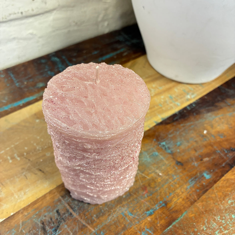 Stumpenkerze rosa 10cm