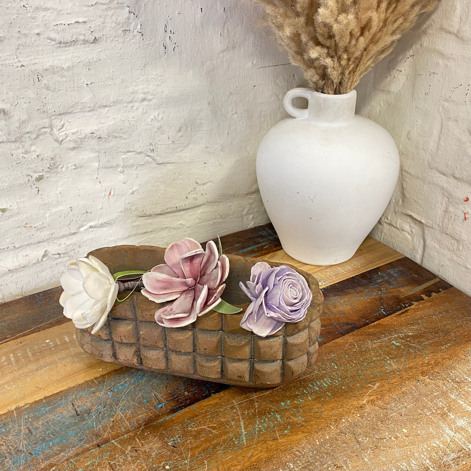 PTMD Blumentopf William Oval braun Zement 25cm