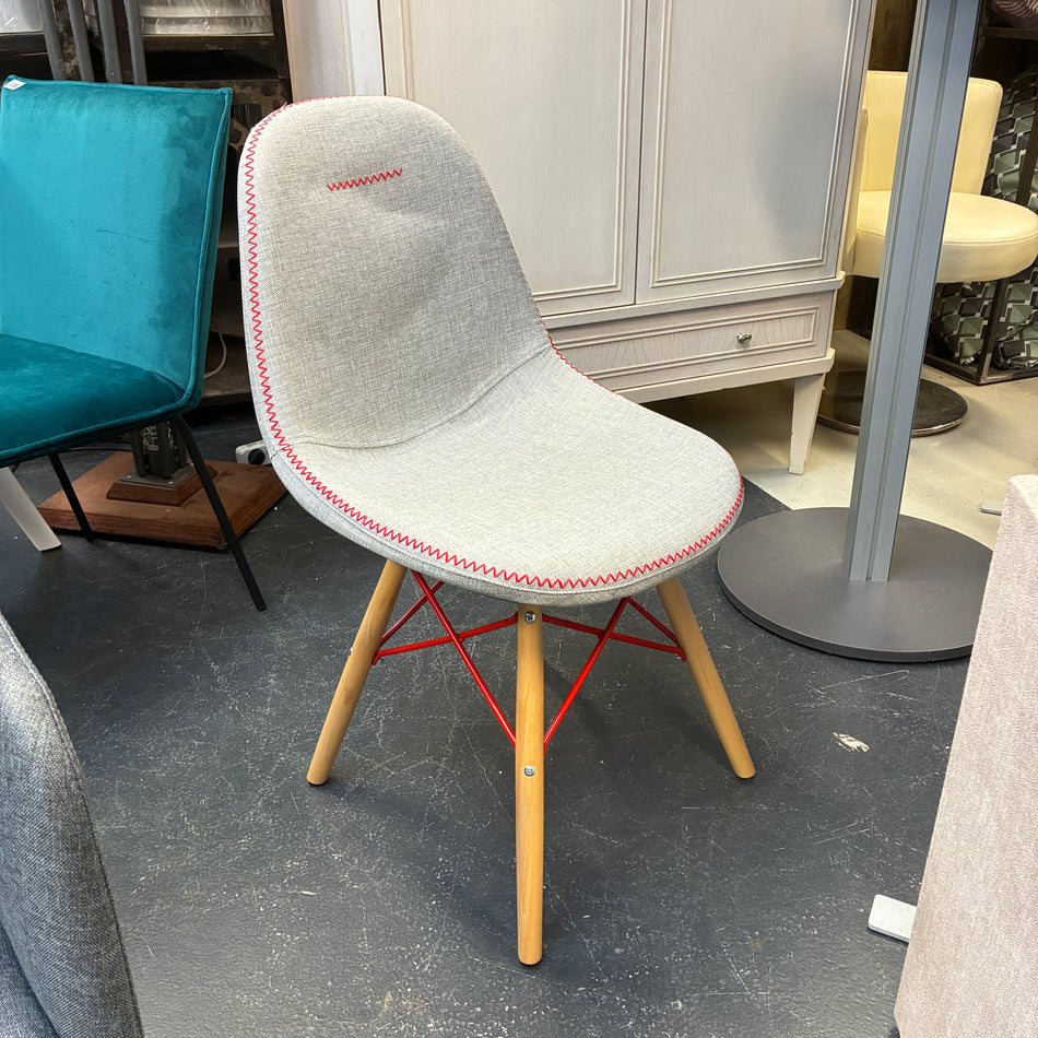 Cilek QUATRO Stuhl grau rot Stoff Holz