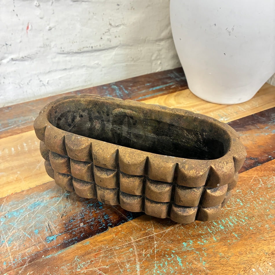 PTMD Blumentopf William Oval braun Zement 18cm